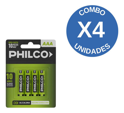 Philco AAA Batteries Combo X4 Blister Pack of 4 Units 1