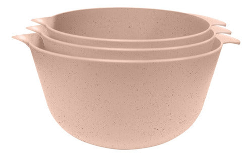 Carol Set 3 Bowls Batidores Pico Vertedor Plastico Areia 2