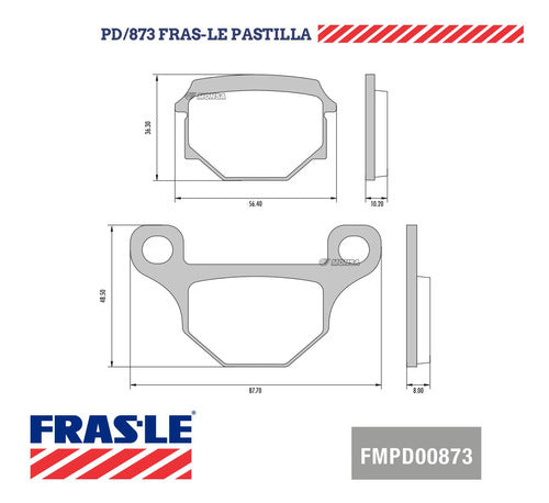 Fras-le Pastilla De Freno PD/873 Suzuki GN 125 H 18/20 1