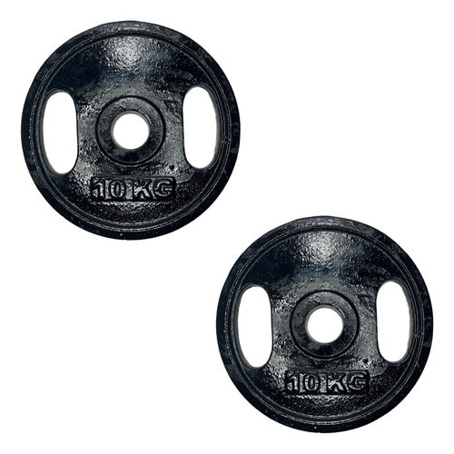 Brest Argentina Olympic Weight Set 20kg 2x10kg Cast Iron Discs with Handle 50mm 0