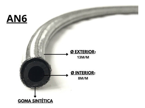 Manguera De Nafta Mallada Competición Acero An6 1