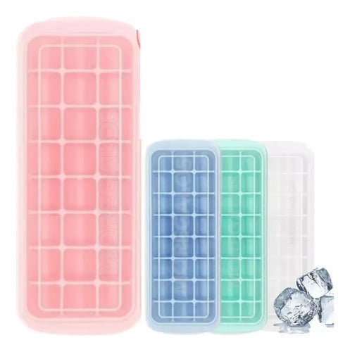 Silicone Ice Cube Tray with Lid Smak 24 Imported Ice Cubes 0