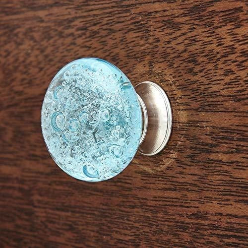 Aqua Blue Bubbles Glass Dresser Drawer Pulls / 12 Units 5