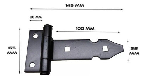 Bisagra Colonial P Atornillar Hierro 10cm Pack X 4 Unidades 1