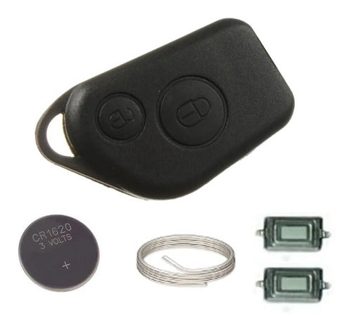Repair Kit for Peugeot Partner 2-Button Key Fob Shell Battery Replacement 0
