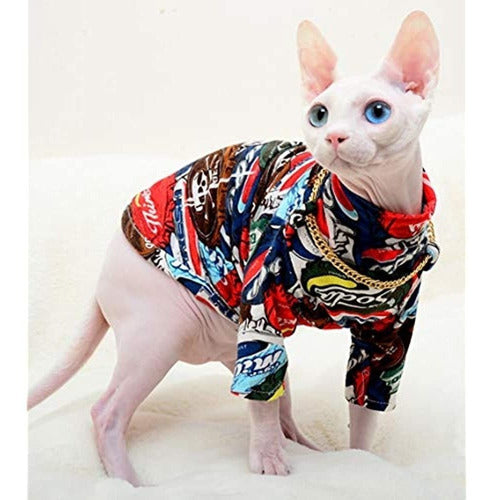 Sphynx Moda De Gato Sin Pelo Y Camisas De Algodon De Verano 1