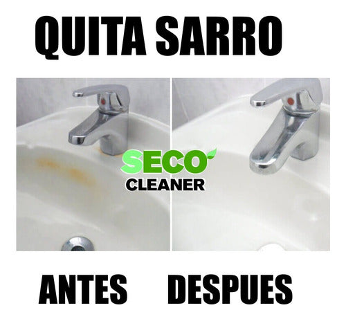 CBR3 SECO CLEANER | Limescale Remover for Glass, Tiles, Chrome, and Faucets - 1L + 2 Felts 5