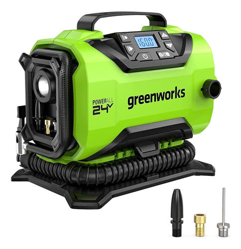 Inflador De Neumáticos Inalámbrico Greenworks De 24 V, Compr 0