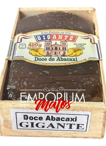 3 Doces De Abacaxi De Corte Caixeta De Madeira 400g 1