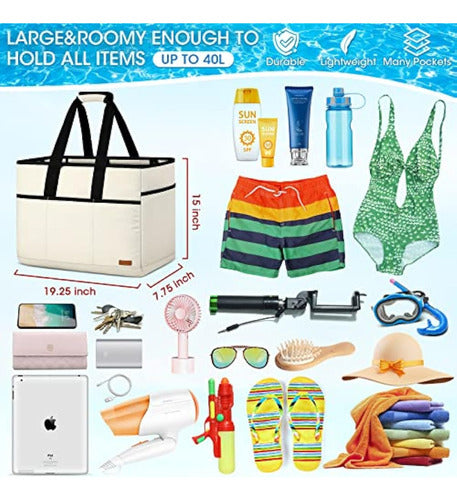 Lubardy Bolsa De Playa Grande Para Mujer, 2