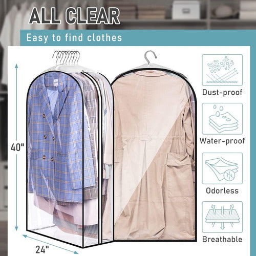 Misslo 3 Pack Transparent Garment Bags with Gusset for Storage 4