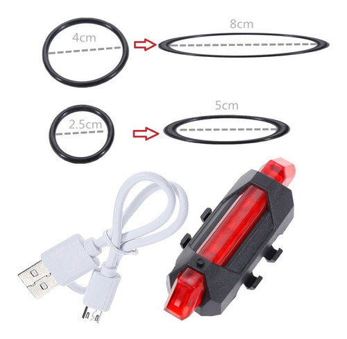USB Rechargeable Bike LED Light Front or Rear 4