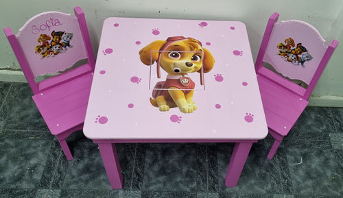 Personalized Wooden Children's Table and Chairs with Character Designs 13