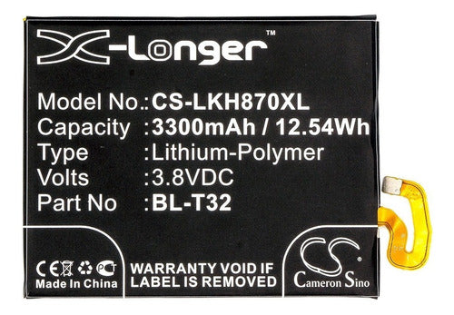 Cameron Sino Bateria LG BL-T32 G6 AS993 G600KP G600KR G600LP CS-LKH870XL 0