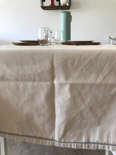 Rustic Linen Tablecloth I Silver Model I 1.50 X 2.40 Meters I Pearl Grey 2