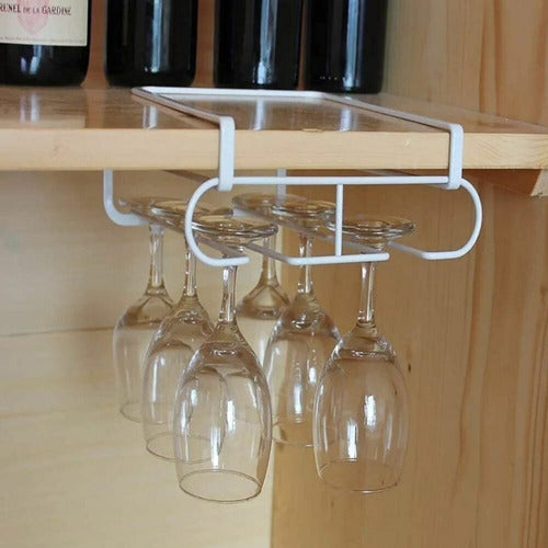 Hanging Metal Wine Glass Holder for Shelf 0