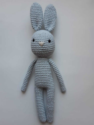 Crochet Bunny Set + Rattle + Pacifier Holder by Chichelandia 6