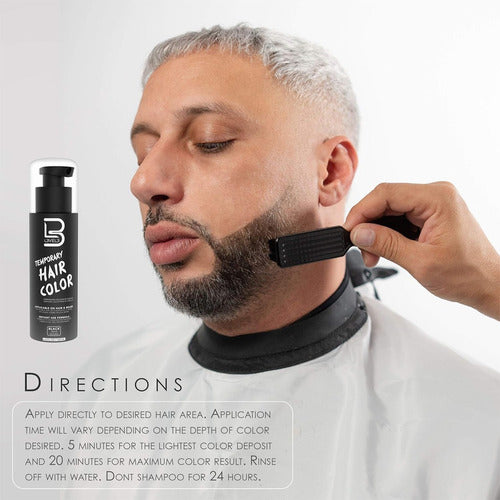 L3vel3 Level 3 Kit Argan Oil + Temporary Hair Color Black for Beard 1