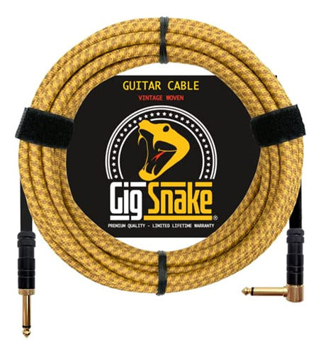 Cable De Guitarra De 20 Pies - Cable De Instrumento Amarillo 0