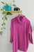 Maxi Oversized Sweater with Wide Long Neck. Black Fuchsia 39