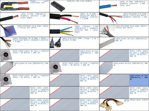 Cable Plano 34 Vias Por Metro Flat Hilos Pines Conductores 1