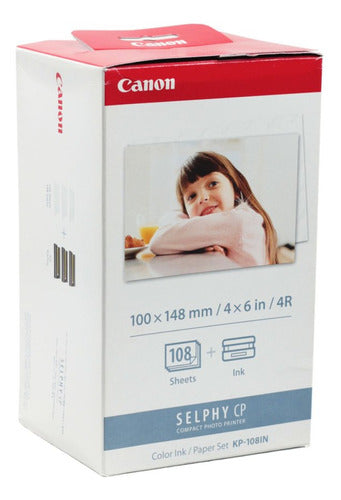 Canon Kit Cartucho Tinta KP-108IN con Papel Térmico 4x6 108 0