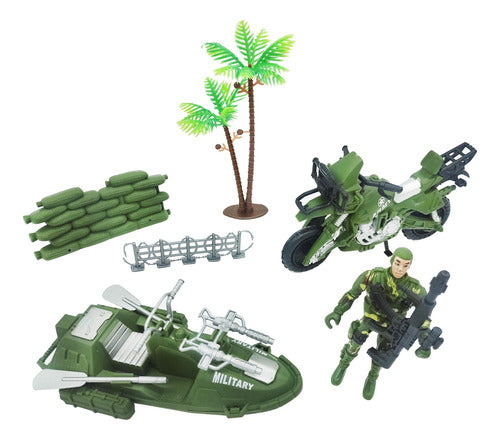 Military Set with Soldiers, Weapons, and Accessories, 12836 0