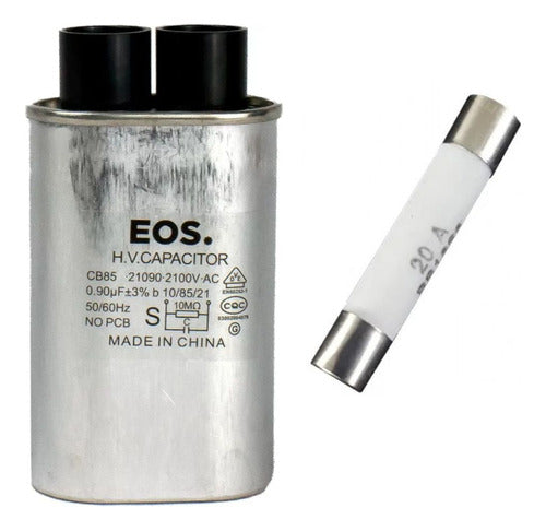 Capacitor Microondas 0,90µf 2100v + Fusível Cerâmico 20a 0