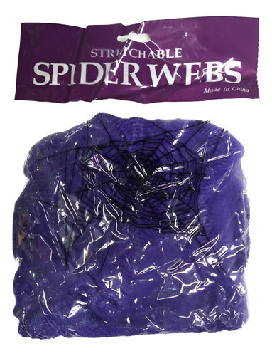 Generic Telaraña Cotillon Violeta Decoracion Halloween Tela De Araña 0