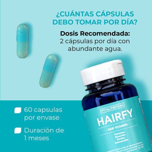 Hairfy - Vitaminas Anti Caída Cabello Pelo - Biotina X180 2