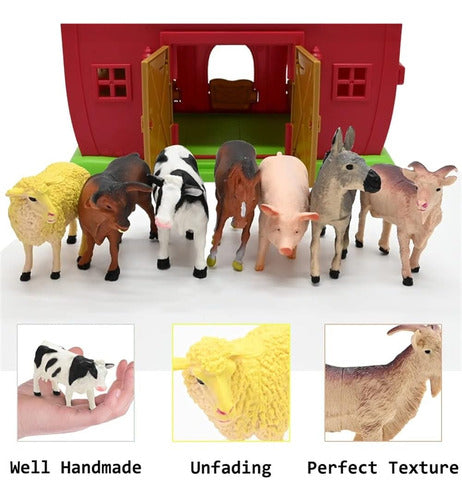 Animales De Granja Red Barn Toys, 20pcs Farm Toys Farm Figur 3