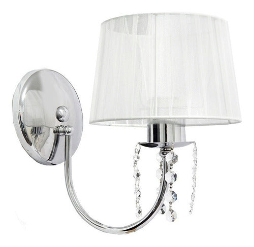 Gioluce Vintage Fabric Shade Chrome Wall Lamp 0