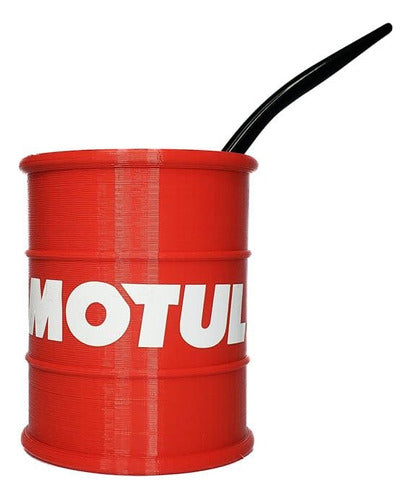 Mate 3D Oil Barrel With Straw - Mate Barril De Aceite 3D Con Bombilla