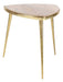 Deco 79 Aluminum Accent Table with White Marble Top 0