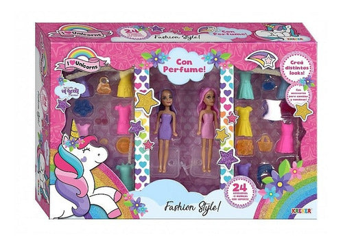 Fashion Style Two Perfumed Dolls Kreker Play Toy Set 0