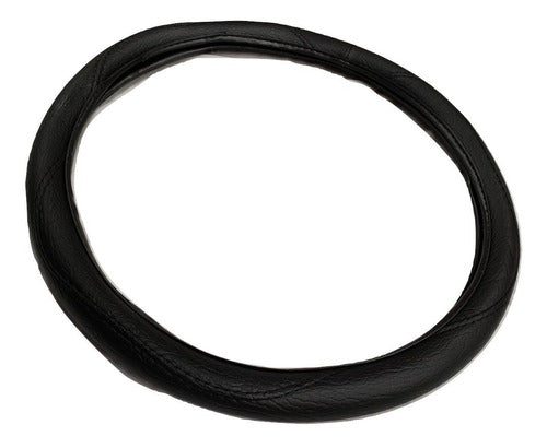 Universal Black Eco Leather Steering Wheel Cover with 47cm Stitching 0