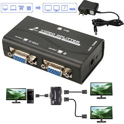 VGA 1 to 2 Port Monitor Splitter Box 0