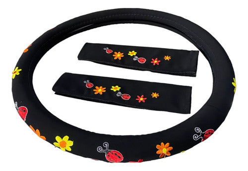Steering Wheel Cover + Seat Belt Cover for Up Suran Bora Vento Fox 0