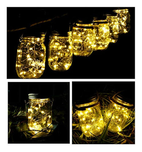 Smilingtown Solar Mason Jar String Light Lids, 12 Pack 30 Le 1