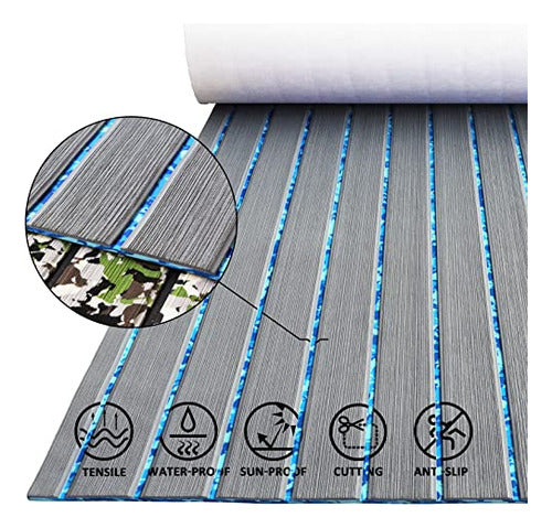 Hzkaicun Boat Flooring Eva Foam Boat Decking Self-Adhesive 119cm X 41cm - Gray 1