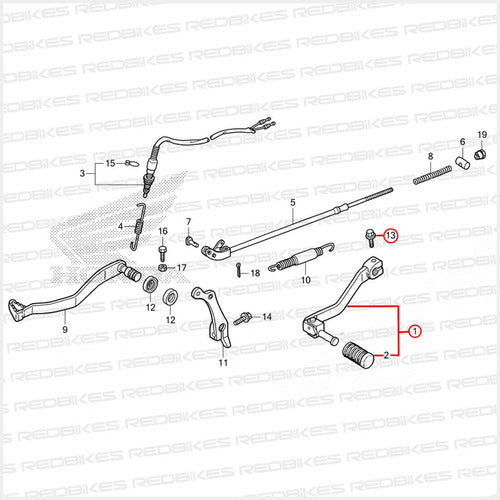 Eje Selector Pedal Cambio Reten Honda Tornado Original Sc 2