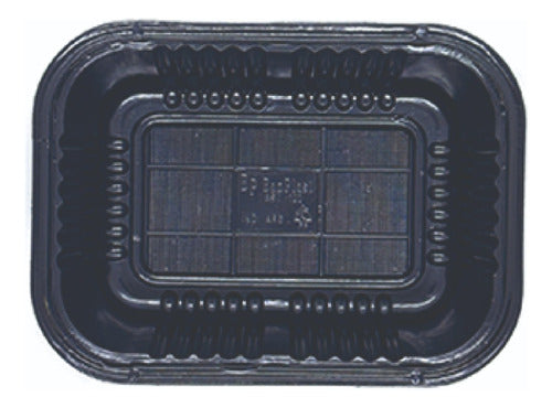 Market Paper Black PET Tray 103 18.4cm X 13.3cm X 4.2cm X 100u 2