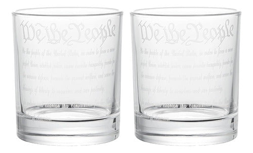 ~? Yjgs We The People Whiskey Vasos Set De 2- 12oz Constituc 0