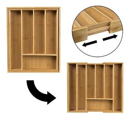 Lavish Home Bamboo Expandable Drawer Organizer 4