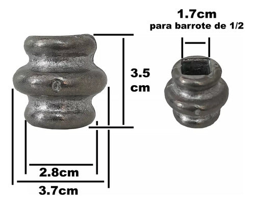 Aplique Nudo 1/2 Adorno X12uni Reja Intermedio Anillo 1