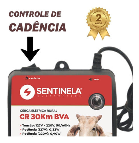 Aparelho De Choque Para Cerca Rural Sr 30km Bva Sentinela 2