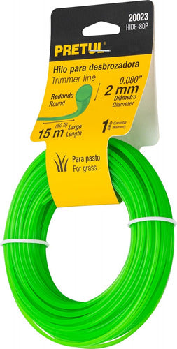 Pretul Round Trimmer Line 2.0mm Green 15m 0