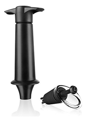 Vacu Vin Wine Saver, Estándar, Negro Con Servidor 0