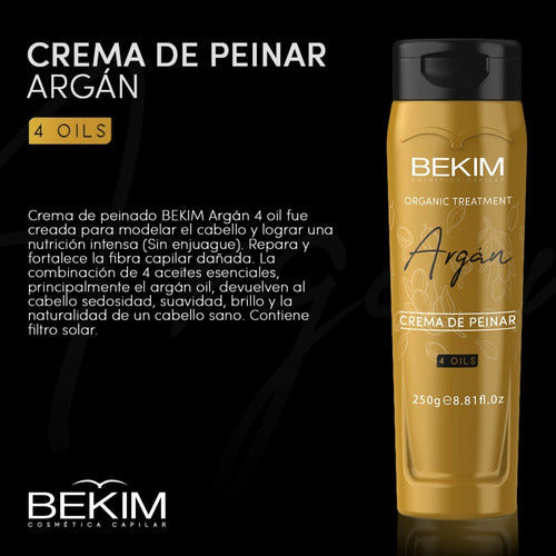 Bekim Shampoo + Crema De Peinar Argán 4 Oils 250g 4