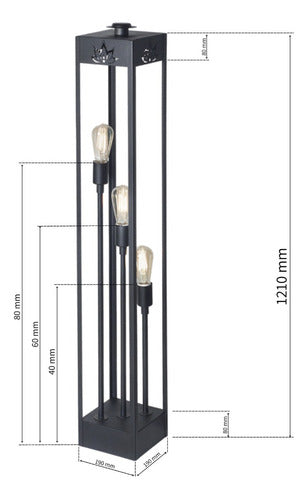 San Justo Iluminación Farol Fanal Electrico 3 Portalampara 121 Cm Deco Candelaria 1